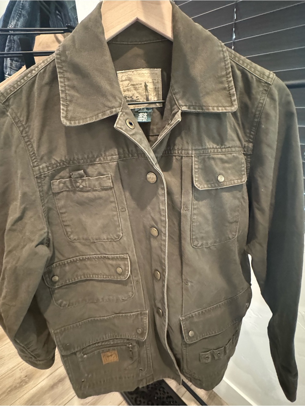 Vintage Lauren Ralph Lauren, Petite Sm, Fly Fishing Utility Jacket 100% Cotton
